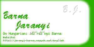 barna jaranyi business card